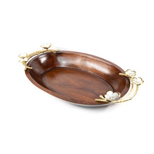 Cuencos para servir rústicos de Decoración de cocina ecológica, cuenco de madera decorativo hecho a mano, cuenco de madera maciza Natural - Product Image 4