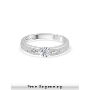 Joyas adornadas Anillo de compromiso de Plata de Ley 925 para mujer Anillo de diamante de medio Quilate - Product Image 6