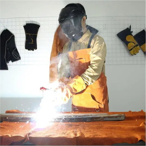 Delantal de soldadura de cuero de vaca amarillo Protección del soldador Ropa Protector Gear - Product Image 3