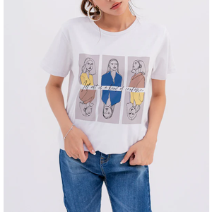 T-shirt d'été à manches courtes de meilleure qualité pour femmes nouveau style avec logo personnalisé différentes couleurs en tissu maillé - Product Image 2