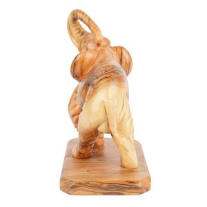 Sculpture d'éléphant en bois d'olivier sculptée à la main, 20 cm, figurine d'éléphant en bois, fabriquée à la main à Bethléem - Product Image 3