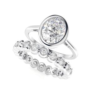 1.50CTOval Cut Diamon Diamond Unique Bridal Set Bague de mariage pour femme - Product Image 1