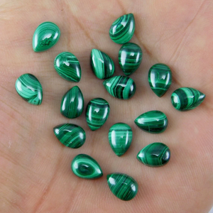 Cabochon de malachite poire 18x13 MM de taille et de forme calibrées 13x18mm pour la fabrication de bagues et de conceptions personnalisées. - Product Image 5