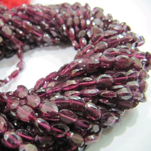 Grenat naturel forme ovale Briolette à facettes 5 à 7mm taille perles de pierres précieuses brin 13 pouces de long - Product Image 1