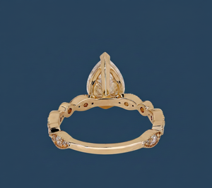 Bague de fiançailles en diamant de laboratoire de 1,79 carat, taille poire, VVS2, certifiée IGI, or 14 carats plaqué rhodium jaune, rose, blanc, bijoux personnalisés - Product Image 4