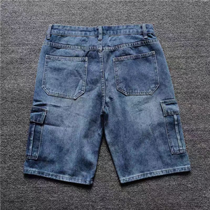 Pantalones cortos de mezclilla informales sólidos para hombre de nuevo diseño al por mayor malla de carga muy holgada transpirable de secado rápido de alta calidad - Product Image 3