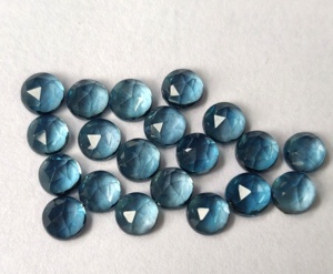 Topacio azul de Londres natural Corte Rosa 3mm Facetado-Corte suelto de Topacio Azul de Londres Rosa - Product Image 6