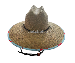 Chapeau de Cowboy Unisexe Logo Personnalisé Inspiré du Viet Nam, Chapeau de Paille de Mode pour Voyage en Plein Air, Sports de Pêche Décontracté - Product Image 6