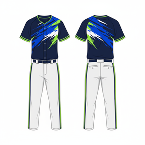 Uniforme de baseball personnalisé 2026, dernier design, maille légère, séchage rapide, impression numérique, 100% polyester, jersey à col en V, pantalon - Product Image 4