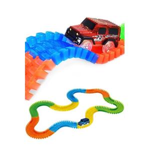 Regalo di scacchi-Pista magica 384 pezzi, pista da 480cm, pista flessibile su rotaia con auto a LED