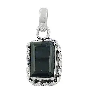 "Black <b>Onyx</b> Rectangle Pendant <b>Necklace</b>-Religious Vintage Style Made India 925 Silver Rhodium Plated Diamond Accent Perfect Gift" - Product Image 3