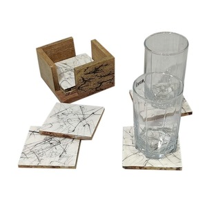 Assiette à thé en résine époxy et bois massif avec ensemble de sous-verres Vaisselle décorative élégante pour le café, le thé et la maison ou les cadeaux - Product Image 6