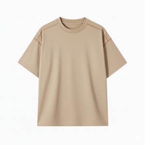 OEM/ODM personnalisé T-shirt décontracté pour hommes avec col rond solide lourd GSM 260 grammes tissu en mousseline de soie Design vierge Logo avant Position - Product Image 2