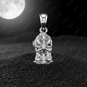 Pendentifs et breloques en argent sterling 925 plaqué or, cheval d'échecs, bijoux fins, certifiés GIA IGI, diamants de laboratoire cultivés 1 ct DEF VVS, cadeau - Product Image 3