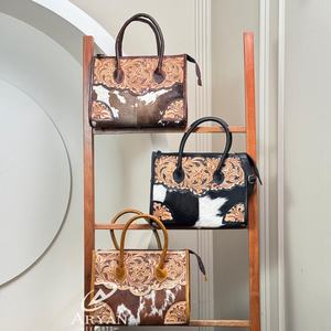 Bolso de mano multifuncional de cuero de vaca de lujo a la moda, bolso de hombro con asa de calidad Premium para mujer - Product Image 1