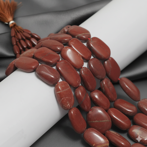 ลูกปัดแจสเปอร์รูปไข่ขนาด 12x8 มม. สีแดงเลือดนก สำหรับทำเครื่องประดับ DIY สร้อยข้อมือ สร้อยคอ ต่างหู - Product Image 2