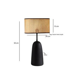 Set di paralume in metallo Rattan Homing azeran e lampada a sospensione a due piani - Product Image 3