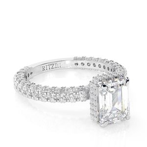 Bague taille émeraude 1.00CT, bague de fiançailles en diamant incolore, bague de fiançailles solitaire, bague de promesse - Product Image 4