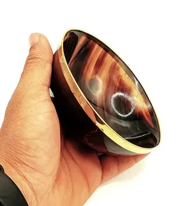 ชามฮอร์นสไตล์ชาติพันธุ์ที่สร้างขึ้นสำหรับการรับประทานอาหารและเป็นของขวัญของสะสมจานชามเขาควาย - Product Image 5