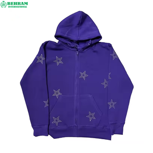 Sudaderas con Cremallera Unisex al por Mayor, 100% Algodón, Ligeras, Transpirables, Ropa de Invierno en Diferentes Colores con Pedrería para el Trabajo - Product Image 2