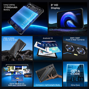For Oukitel RT3 Plus <b>4G</b> 8-inch Rugged <b>Tablet</b> 11000mAh Big Battery 16MP Camera Android 15 Octa Core Processor NFC Capacitive - Product Image 3