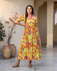 Vestido de verano de algodón indio hecho a mano, elegante estampado Floral, ropa de verano para mujer, ajuste moderno personalizado para fiestas de Club, regalos - Product Image 3
