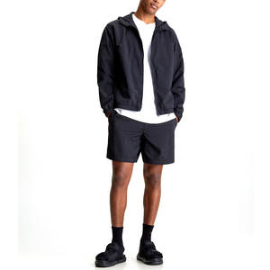 OEM Veste coupe-vent d'hiver décontractée avec fermeture éclair pour hommes, 100% polyester, imperméable à capuche avec doublure en maille à col montant - Product Image 1