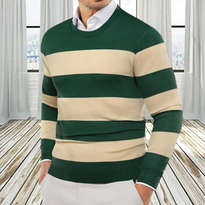 เสื้อสเวตเตอร์แบบสวมหัวสำหรับผู้ชายเสื้อสเวตเตอร์ถักแบบลำลองสำหรับใส่ลำลองคอกลมทรงพอดีตัวน้ำหนักเบาออกแบบได้ตามต้องการ - Product Image 1