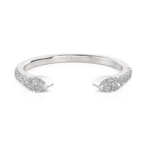 Jeulia 18K <b>Gold</b> Plated Open Stackable Cluster Wedding <b>Ring</b> with Pave <b>Set</b> Band - Product Image 1