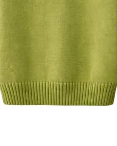 Suéter de Punto Personalizado para Hombre, Cuello Alto, Cierre de Cremallera de un Cuarto, Color Verde Claro, Tejido Liso, Cálido para Invierno, Informal, OEM Personalizado - Product Image 5