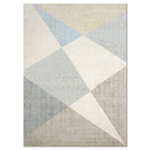 Tesoro Hand Loom <b>Wool</b> Rugs Beige & <b>Brown</b> Geometric Abstract Pattern for Home Hallway Bedroom Rectangle Model PHWL-222 for Teens - Product Image 1
