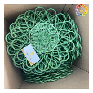 Rattan <b>Placemat</b> for Wedding & Home, Handcrafted Tabletop Decor Mat, Natural Charger Plate, Woven Natural Flower Rattan <b>Placemat</b> - Product Image 5