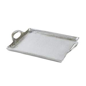 Bandeja de servicio dorada de aluminio costosa con asa en forma de rectángulo para el hogar, hoteles, bandejas de mesa para servir alimentos y aperitivos - Product Image 2