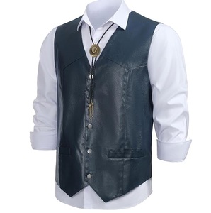 Mens High Quality Four Season <b>Motorcycle</b> Leather Vest Best Prices Street Bikers Breathable <b>Motorcycle</b> Leather Vest Waistcoats - Product Image 2