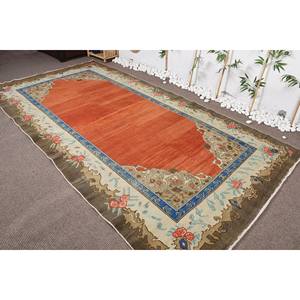 Tapis Vintage en Laine Bleu Orange 5.8 X 11.2ft Fait à la Main Style Tabriz avec Peluche Pile Hauteur Rectangulaire Couloir Motif pour Chambre - Product Image 3
