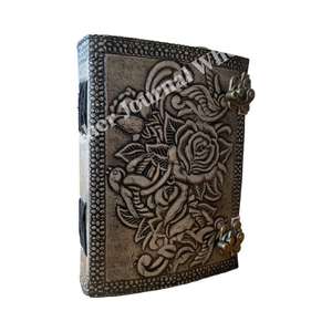 Libro de flores rosas de las sombras, cuaderno mayorista de cuero genuino de tapa dura, cuaderno de bocetos Vintage clásico, regalo para mujeres, diario de artista - Product Image 2