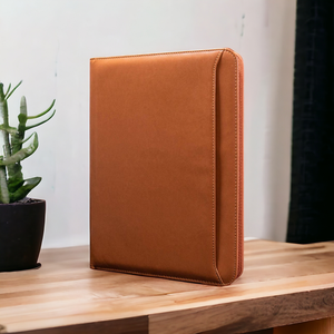 Personalized Genuine Leather Business Portfolio Zippered Executive Portfolio A5 Size Travel Office Conference File <b>Folder</b> - Product Image 3