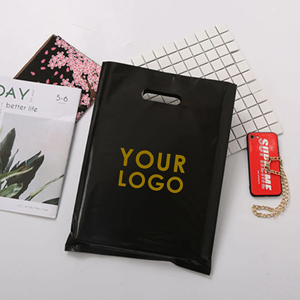 Gracias, bolsas con asa troqueladas, diseño de logotipo personalizado, compras impresas, productos personales, embalaje, bolsas de plástico para compras, comestibles - Product Image 5