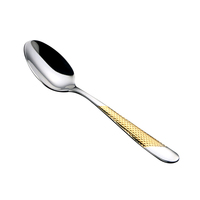 Ensemble de Couverts de Luxe en Acier Inoxydable Plaqué Or, Design Tendance, Faible MOQ, Cuillère, Fourchette et Couteau pour la Maison - Vente en Gros