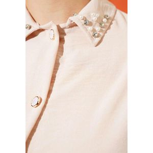 ชุดเสื้อแขนยาว2ชิ้นคอไข่มุกสีเบจ - Product Image 2