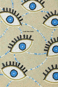 Unique Beaded Embroidery Designer <b>Handbag</b> with Seed Beads Embellished Handmade Embroidery - Product Image 3