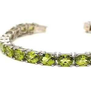 Women's <b>Bracelet</b> Natural Peridot Gemstone August Birthstone wedding Christmas Gift Handmade Jewelry 925 Sterling <b>Silver</b> <b>Bracelet</b> - Product Image 1