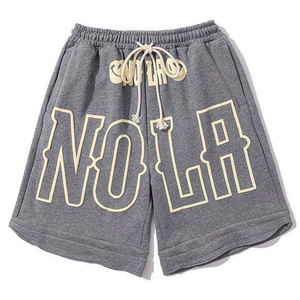 กางเกงขาสั้นผ้าคอตตอนผ้าฟลีซตัดขอบพิมพ์โลโก้ได้ตามต้องการ - Product Image 1