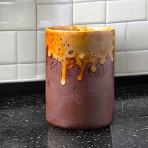 Porta Utensilios de Cerámica Artesanal de Gres |   Organizador de Utensilios de Cocina y Cucharas |   Jarrón Decorativo para Encimera - Product Image 5