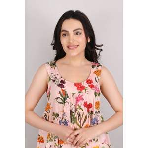 Vestido de noche largo sin mangas clásico para mujer, camisón suave de algodón de secado rápido, transpirable, para primavera y uso diario - Product Image 5