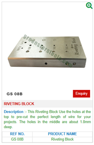 Bloc de rivetage pour la découpe de fils et la fabrication de bijoux, bloc de mesure de précision pour fils, outil de fabrication de bijoux | Numéro d'article : GS-08B - Product Image 2