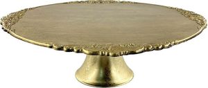 Plateau à gâteau en métal doré brillant, centre de table décoratif en fer électro-plaqué de luxe pour la maison, la cuisine, les mariages, les fêtes, MOQ 50 pièces - Product Image 2