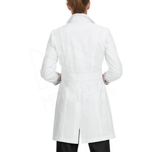 Bata de laboratorio blanca personalizada para médico unisex, venta al por mayor, abrigo de manga larga para médico de hospital - Product Image 3