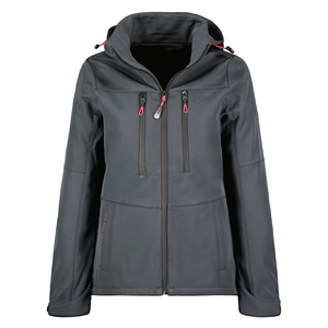 Veste Softshell pour femmes, design à capuche, poignets et ourlet ajustables, douce, confortable, respirante, en nylon et toile, imperméable et coupe-vent - Product Image 2