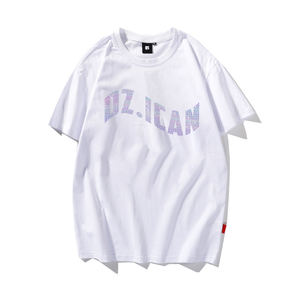 Camiseta de algodón con cuello redondo para hombre, camiseta personalizada de manga corta con estampado OEM - Product Image 1